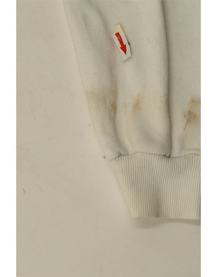 Zara Mujer Gráfico Sudadera De Gran Tamaño Jersey Reino Unido 10 Pequeño Blanco