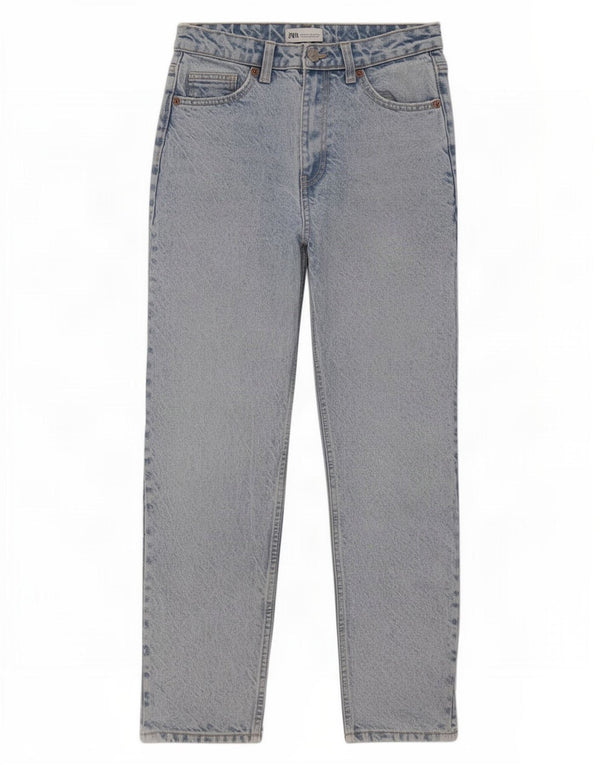 Zara Jeans Mujer Crop De Cintura Alta EU 36 XS W26 L26 Algodón Azul