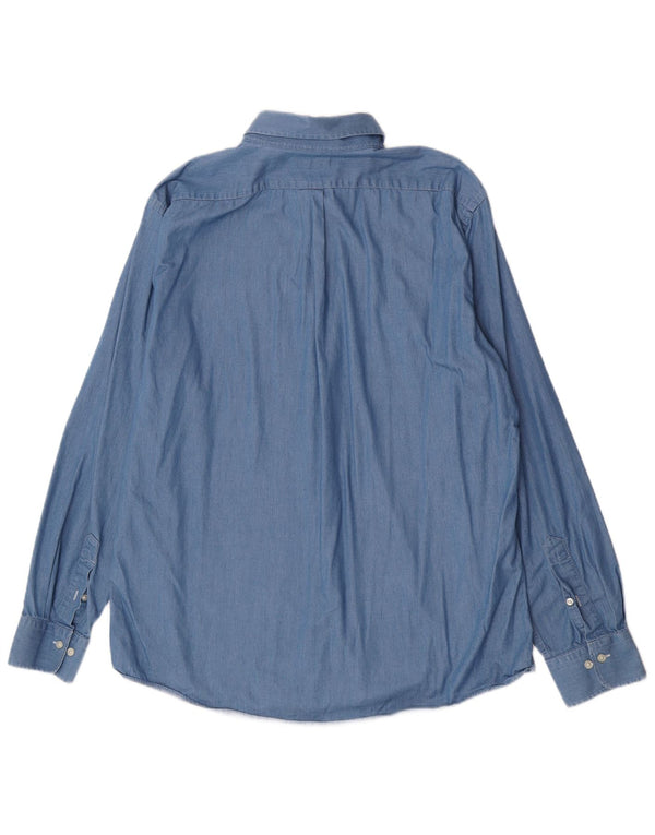 Ralph Lauren Camisa para hombre Talla 44 17 1/2 XL Algodón azul
