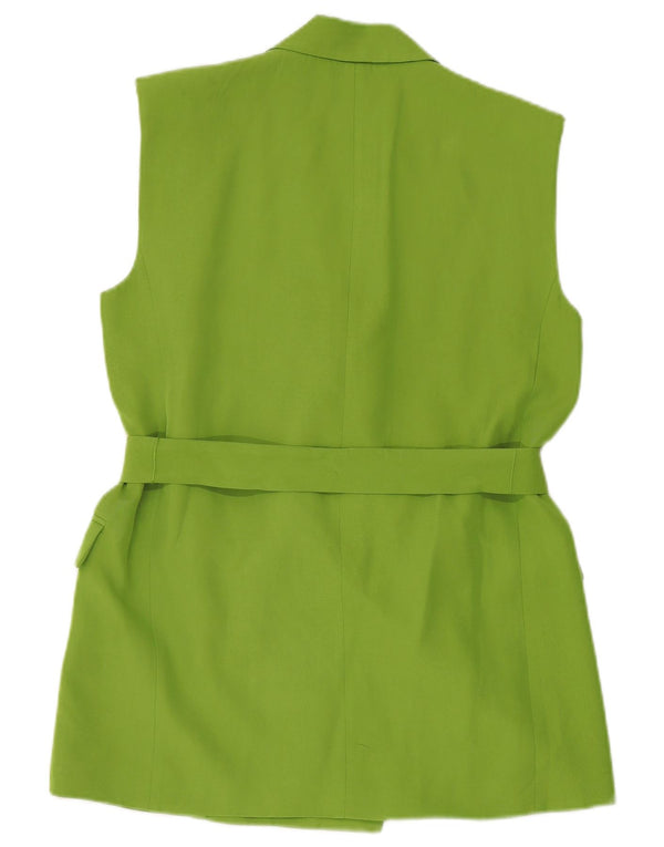 Zara Mujer Chaqueta Blazer Sin Mangas De Doble Botonadura UK 44 Verde Medio