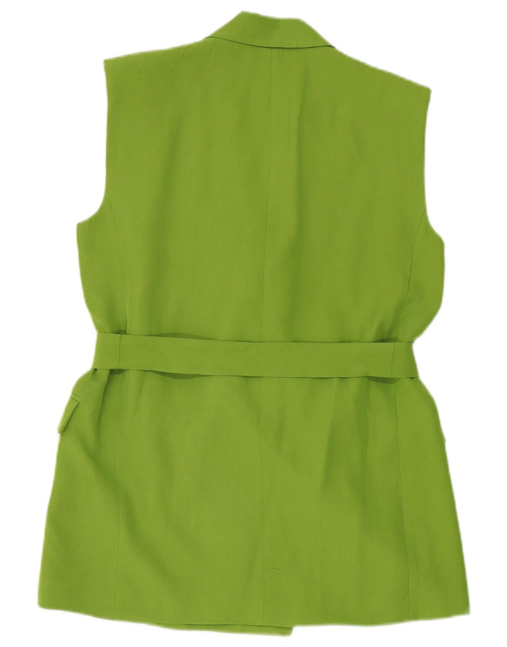 Zara Mujer Chaqueta Blazer Sin Mangas De Doble Botonadura UK 44 Verde Medio