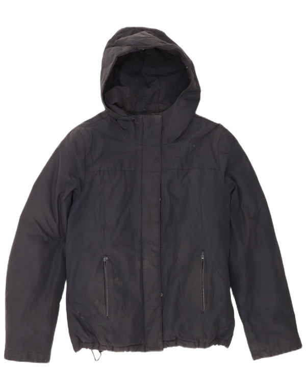 Woolrich Chaqueta acolchada con capucha para mujer UK 44 Algodón azul marino mediano