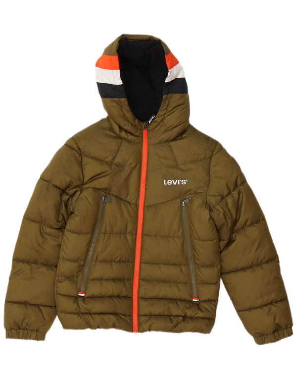 Levi's Chaqueta acolchada con capucha para niños 11-12 años Caqui Poliéster color block