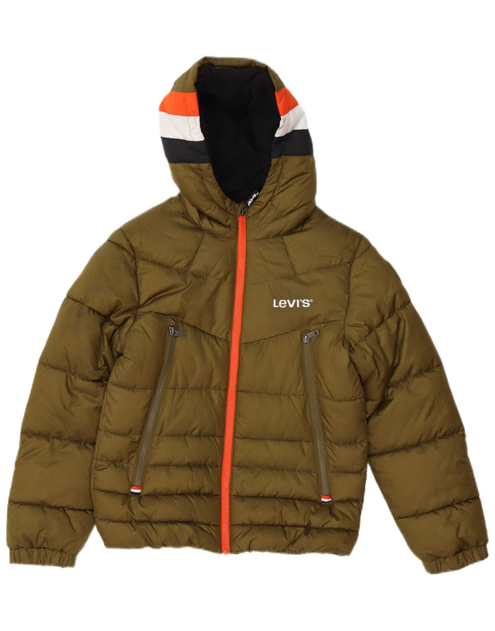Levi's Chaqueta acolchada con capucha para niños 11-12 años Caqui Poliéster color block