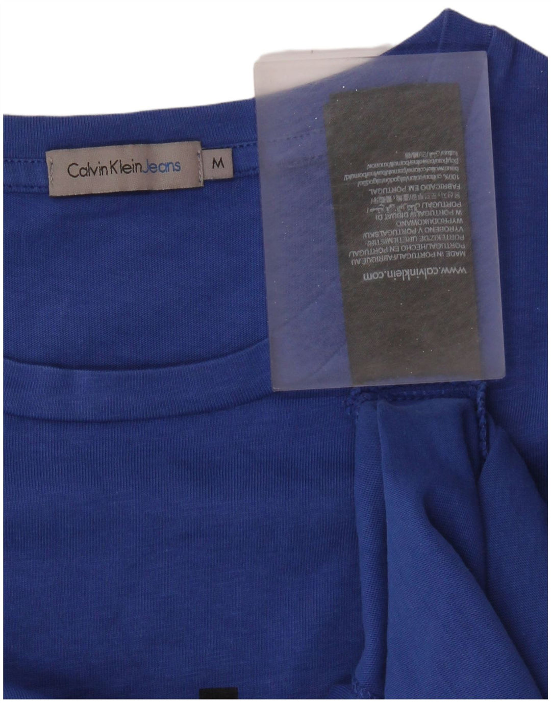 CALVIN KLEIN JEANS Camiseta gráfica para mujer Top UK 12 Algodón azul medio