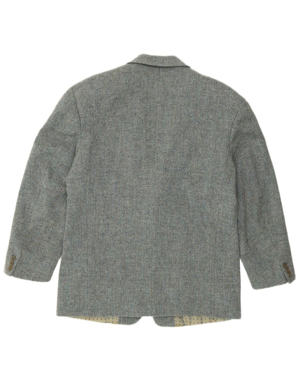 HUGO BOSS Chaqueta blazer de 2 botones para hombre IT 52 XL Lana virgen en espiga azul