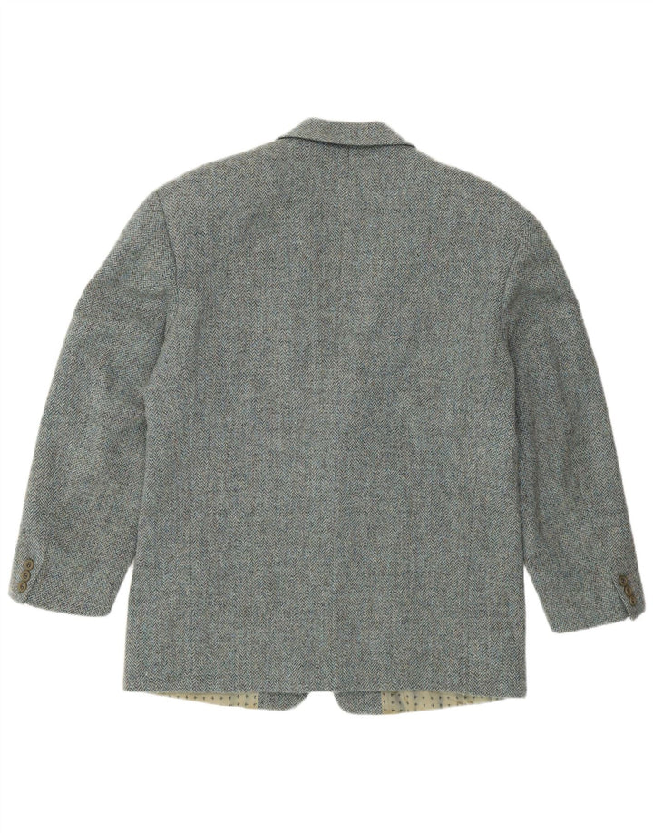 HUGO BOSS Chaqueta blazer de 2 botones para hombre IT 52 XL Lana virgen en espiga azul