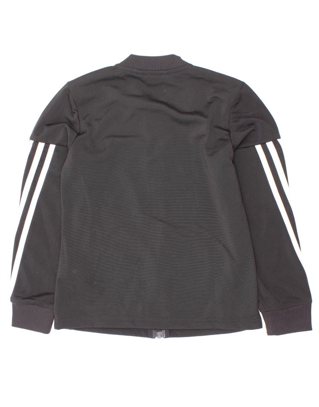 Adidas - Chaqueta de chándal para niña, 7-8 años, color negro, poliéster a rayas
