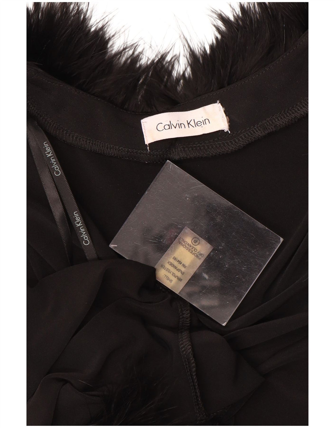 CALVIN KLEIN Top Bolero de manga 3/4 para mujer UK 44 Grande Poliéster negro