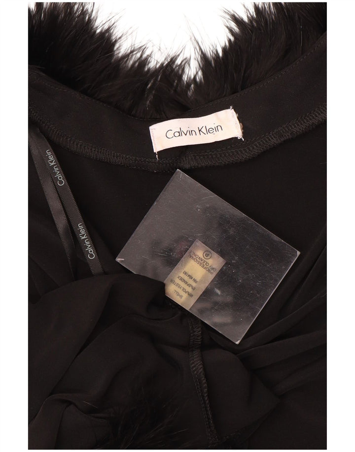 CALVIN KLEIN Top Bolero de manga 3/4 para mujer UK 44 Grande Poliéster negro