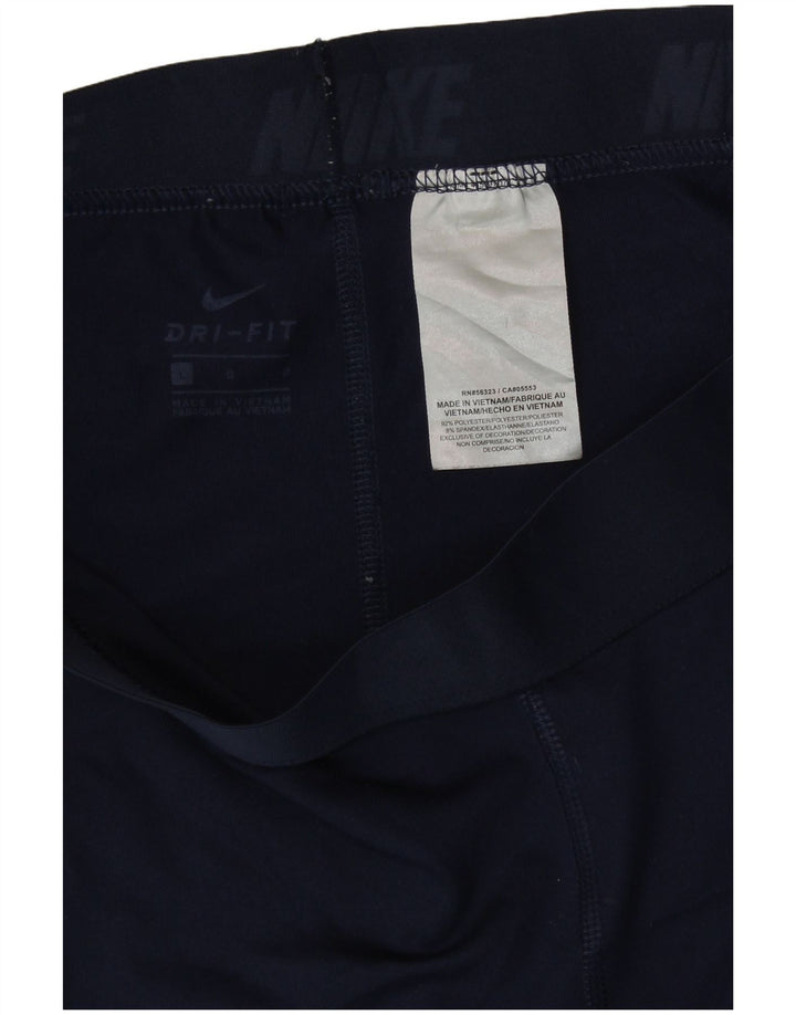 NIKE Pantalones cortos deportivos Dri Fit para mujer UK 40 Grande Poliéster azul marino