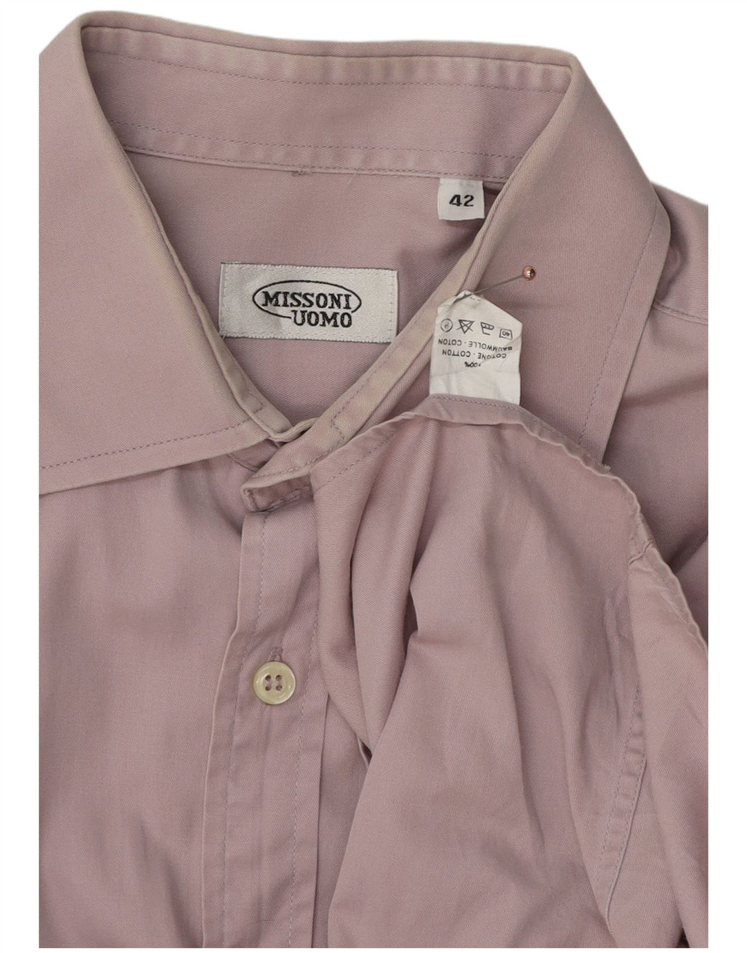 Camisa Missoni Hombre Talla 42 Grande Algodón Morado
