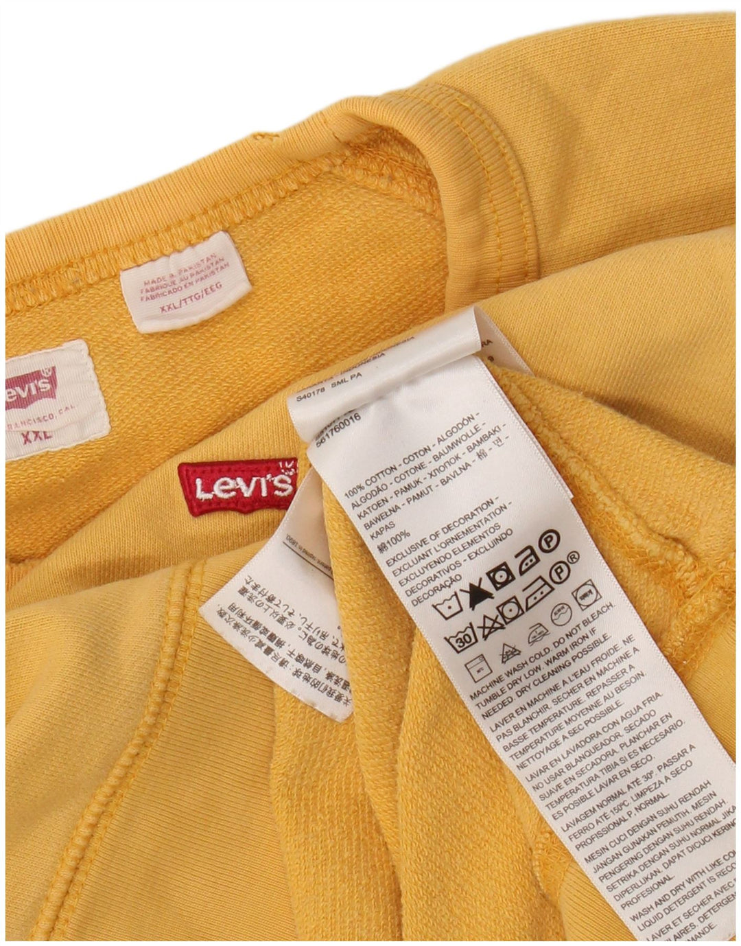 Levi's Sudadera extragrande para mujer UK 20 2XL Algodón amarillo