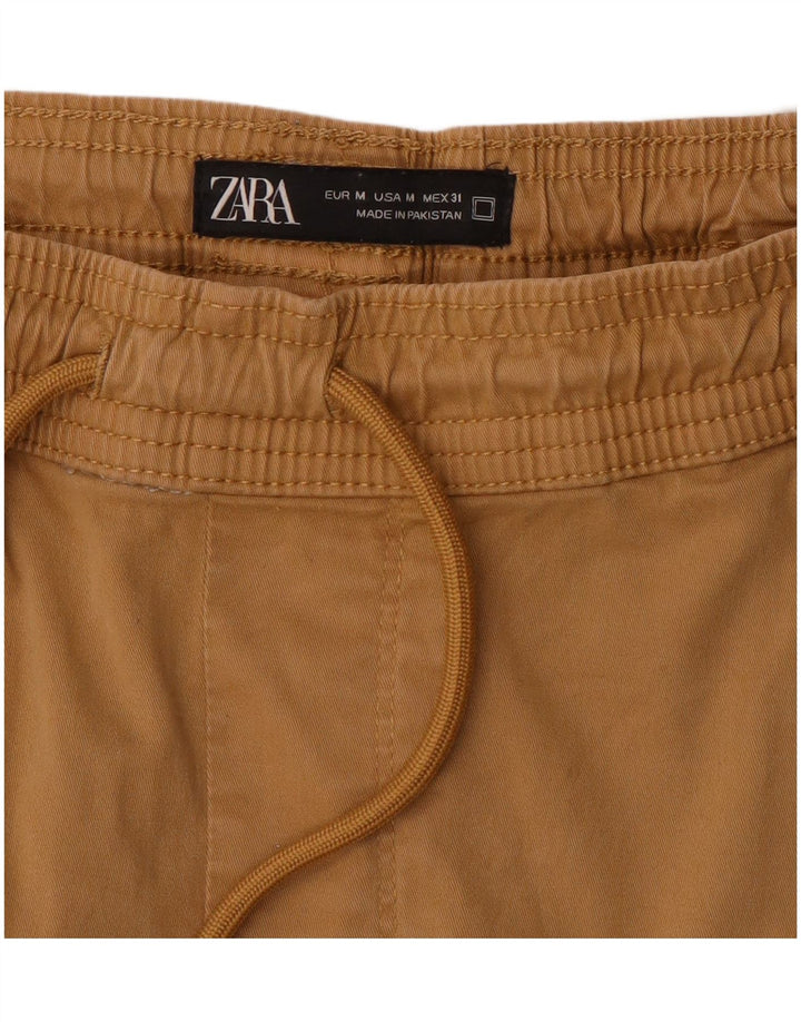 Zara Hombre Joggers Pantalones Casuales Medianos W32 L28 Beige