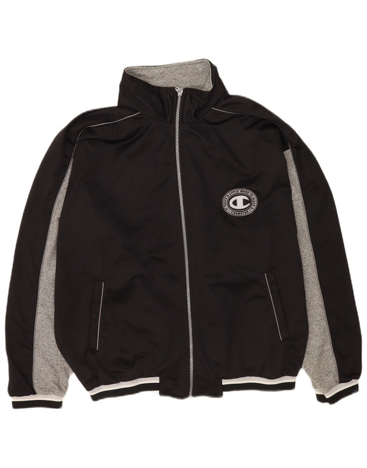 Champion Chaqueta De Chándal Con Gráfico Para Hombre, Grande, Color Negro