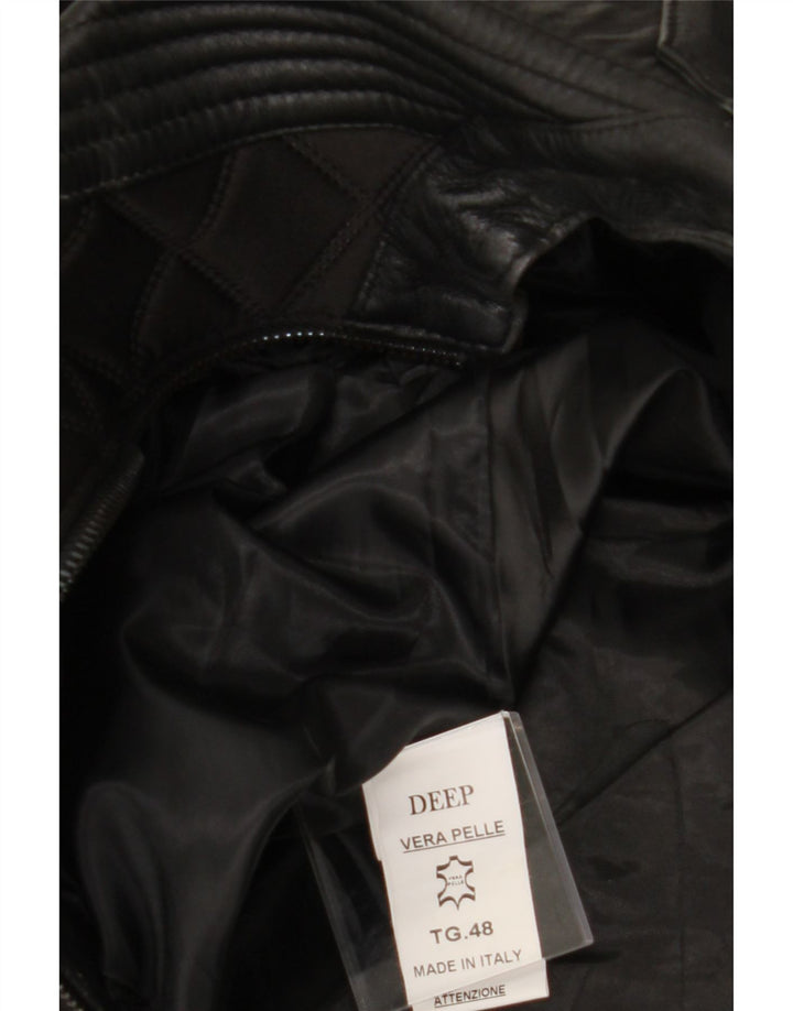 VINTAGE Womens Quilted Jacket IT 48 XL Black Polyester