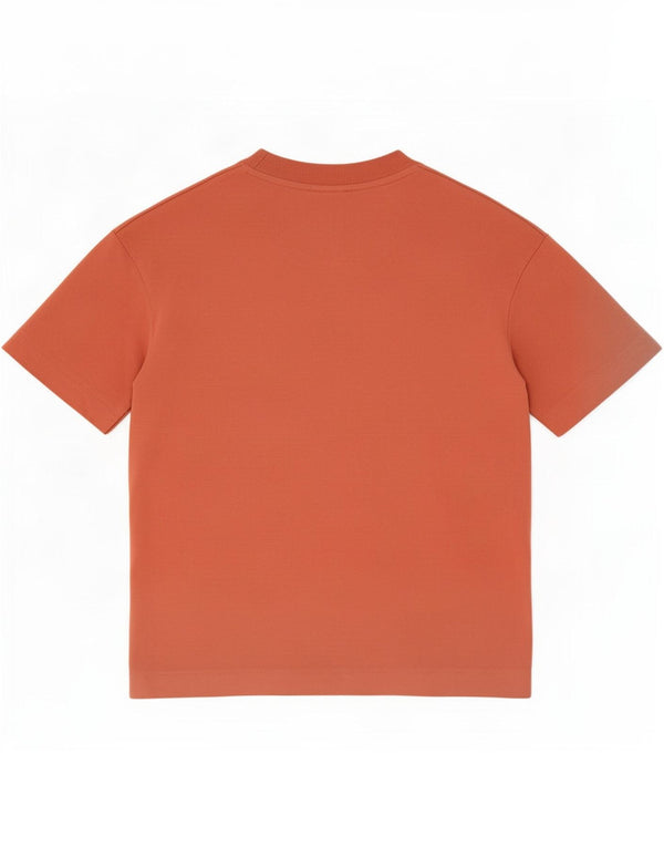 Zara Hombre Camiseta Top Medio Naranja Algodón