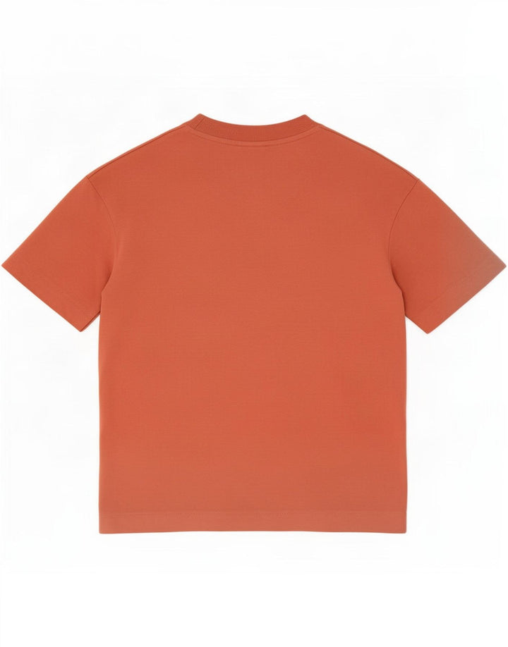 Zara Hombre Camiseta Top Medio Naranja Algodón