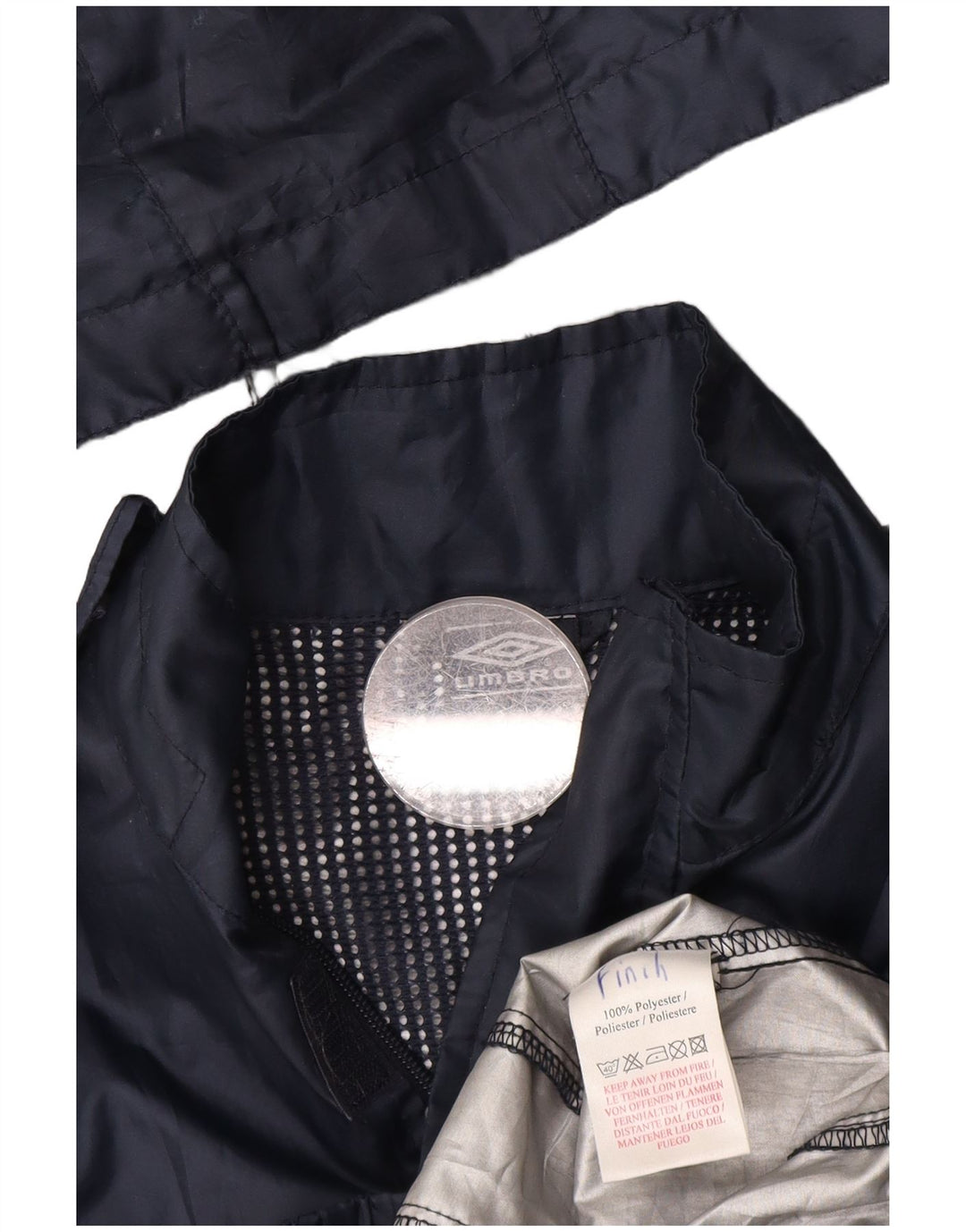 UMBRO Chubasquero con capucha para niño 7-8 años Azul Marino Poliéster