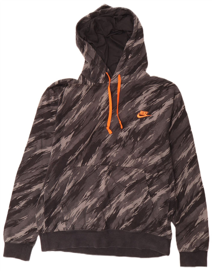 Sudadera Con Capucha Nike Hombre Gris Medio Camuflaje Algodón