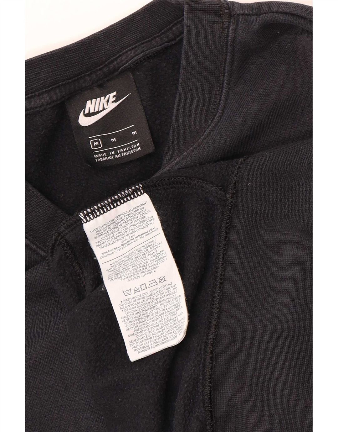 Nike - Sudadera corta extragrande para mujer, talla 40, talla mediana, algodón negro