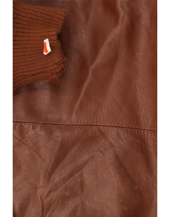 VINTAGE Mens Leather Jacket UK 38 Medium Brown Leather Vintage Vintage and Second-Hand Vintage from Messina Hembry 