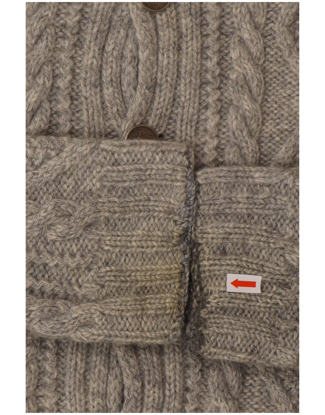 VINTAGE Mujer Cardigan Suéter Reino Unido 10 Pequeño Gris