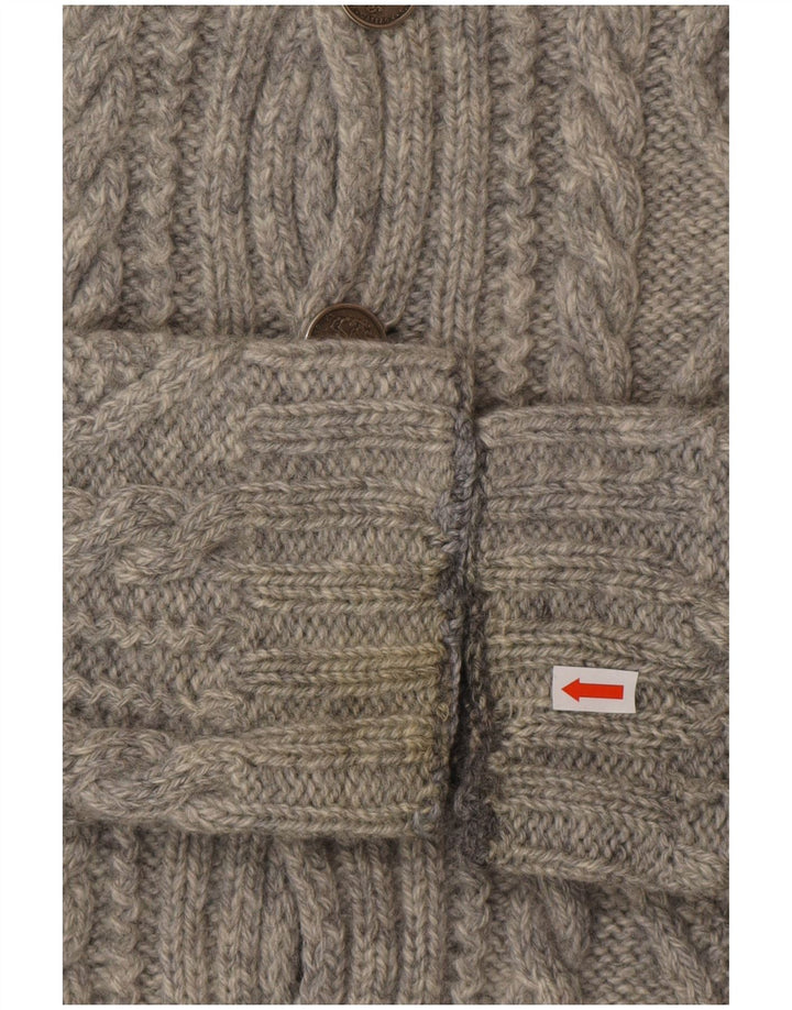 VINTAGE Mujer Cardigan Suéter Reino Unido 10 Pequeño Gris