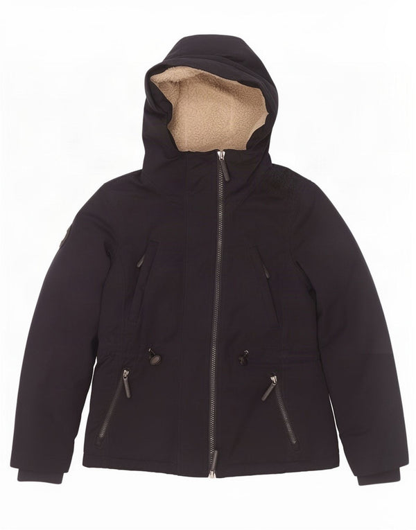 Superdry Mujer Windparka Chaqueta cortavientos con capucha UK 44 Medium Azul marino
