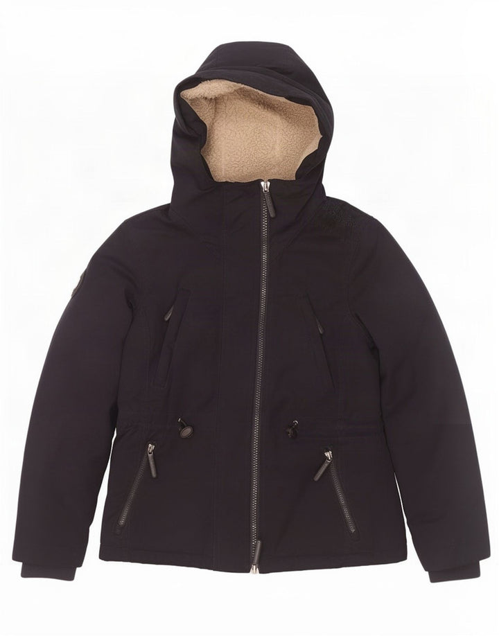 Superdry Mujer Windparka Chaqueta cortavientos con capucha UK 44 Medium Azul marino