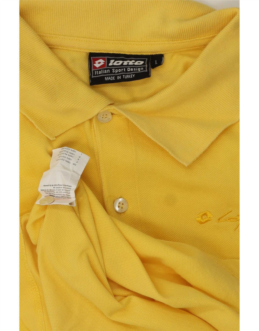 Polo Lotto Hombre Grande Amarillo Algodón