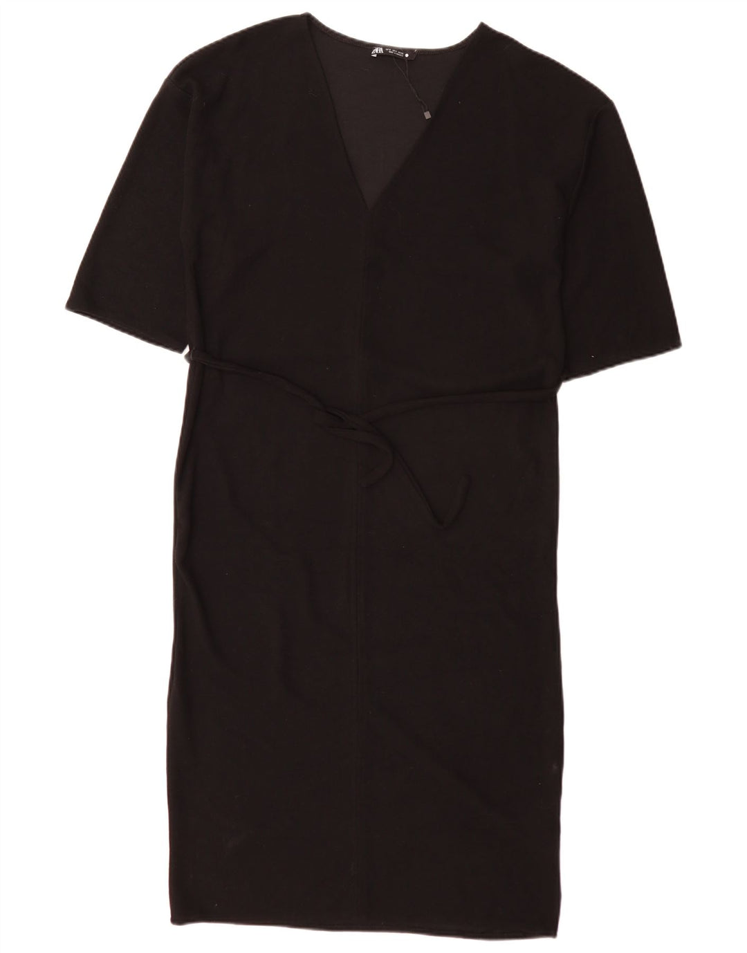 Zara Mujer Maxi Vestido Extragrande UK 10 Pequeño Poliéster Negro