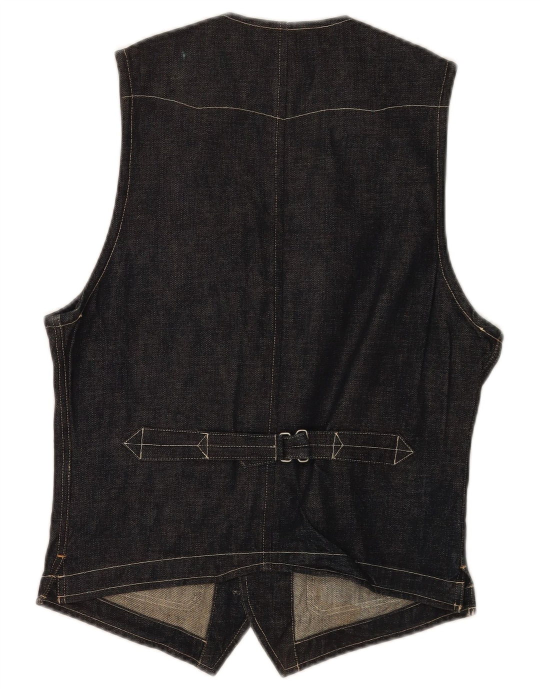 Vintage hombres denim chaleco pequeño azul marino