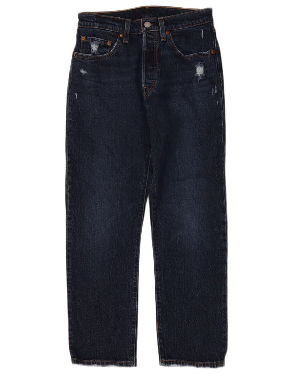 Levi's Vaqueros Rectos Desgastados De Cintura Alta 501 Para Mujer W26 L26 Azul Marino