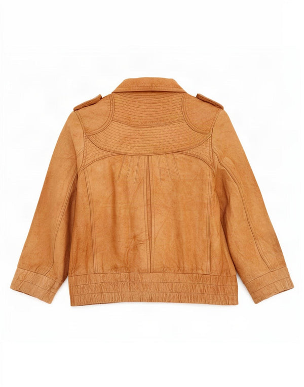 Miss Selfridge Chaqueta de cuero militar de manga 3/4 para mujer UK 8 Small Beige