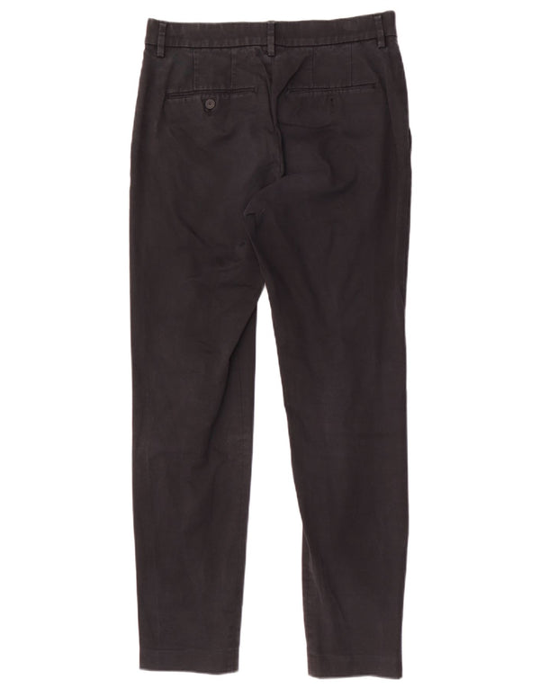 Zara Mens Slim Chino Pantalones EU 38 Small W30 L29 Algodón Negro