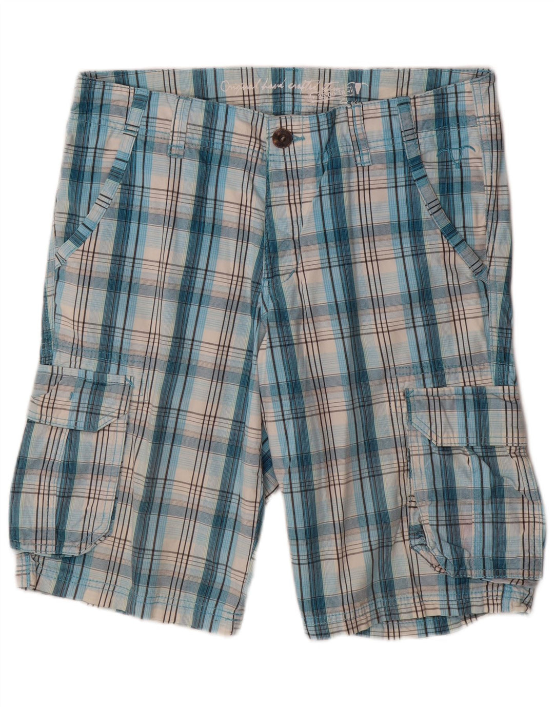 EDC Shorts cargo para hombre W34 Large Blue Check