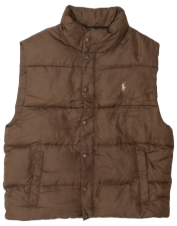 Polo Ralph Lauren Chaleco acolchado para hombre Reino Unido 40 Grande Poliéster marrón