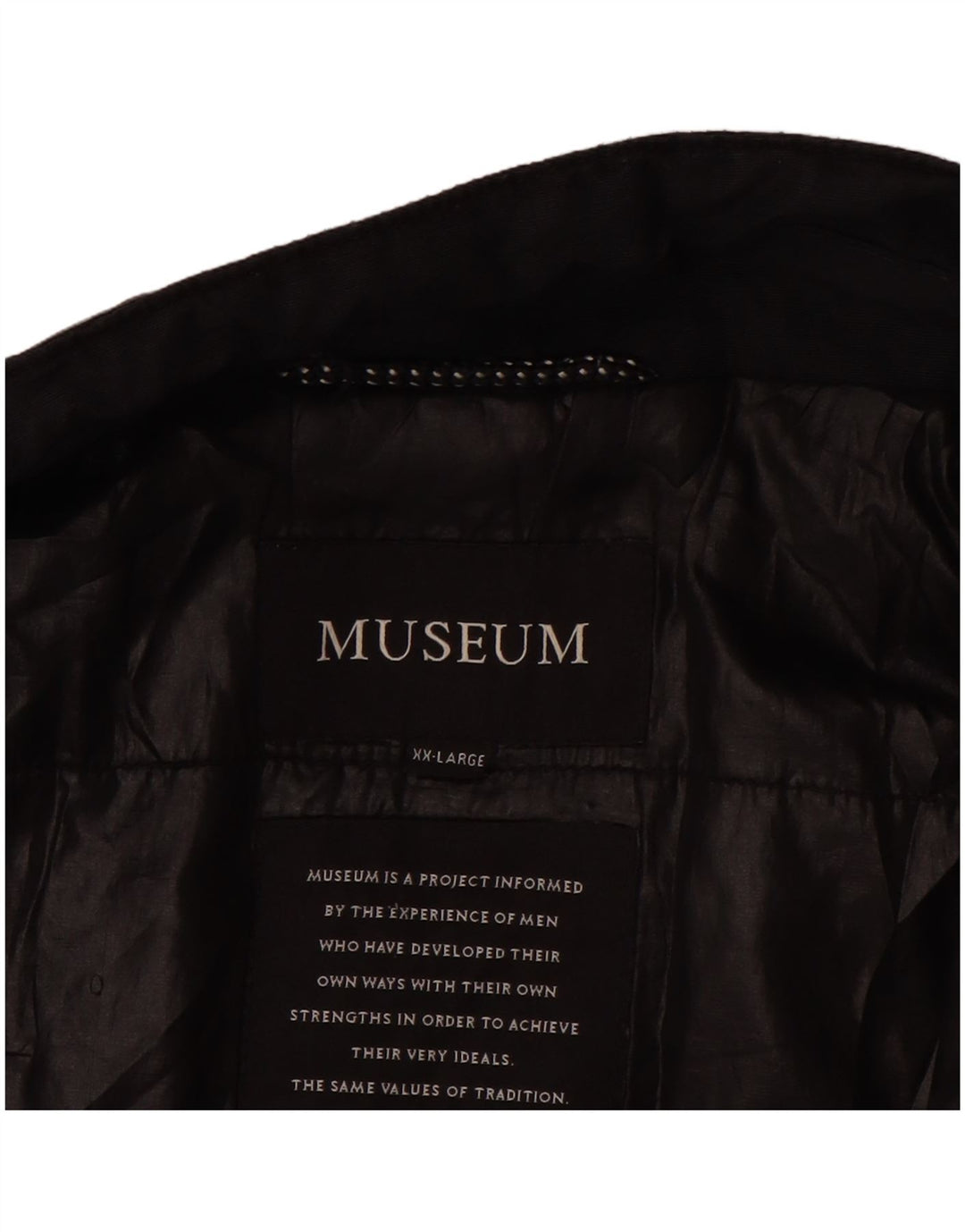 MUSEUM Mens Bomber Jacket UK 44 2XL Black Cotton