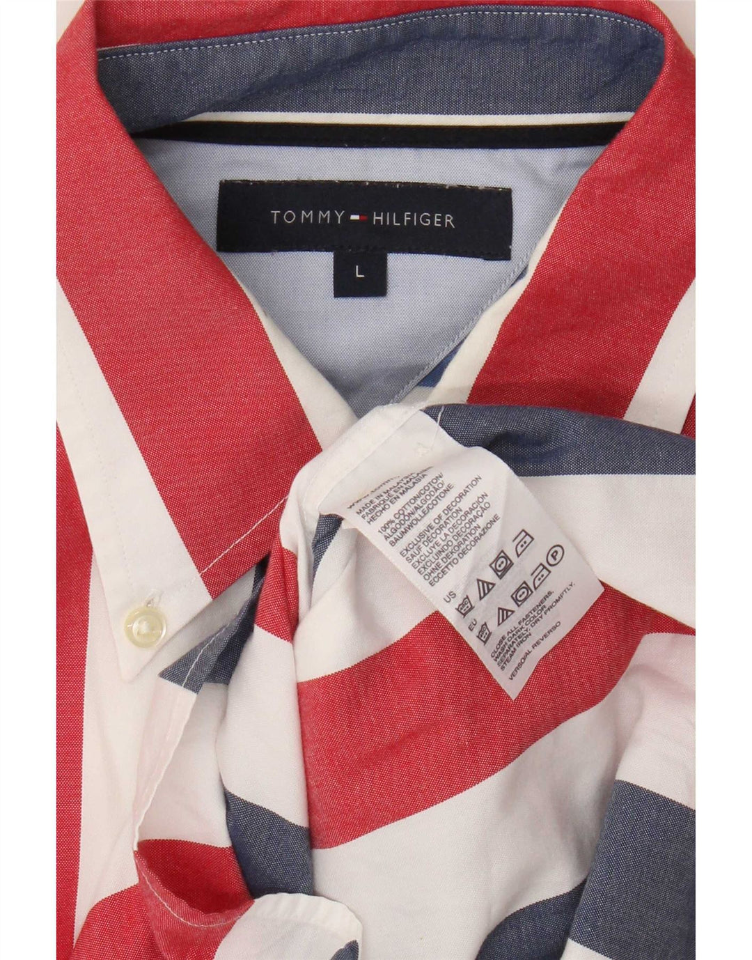 Camisa Tommy Hilfiger Hombre Grande Rayas Multicolor