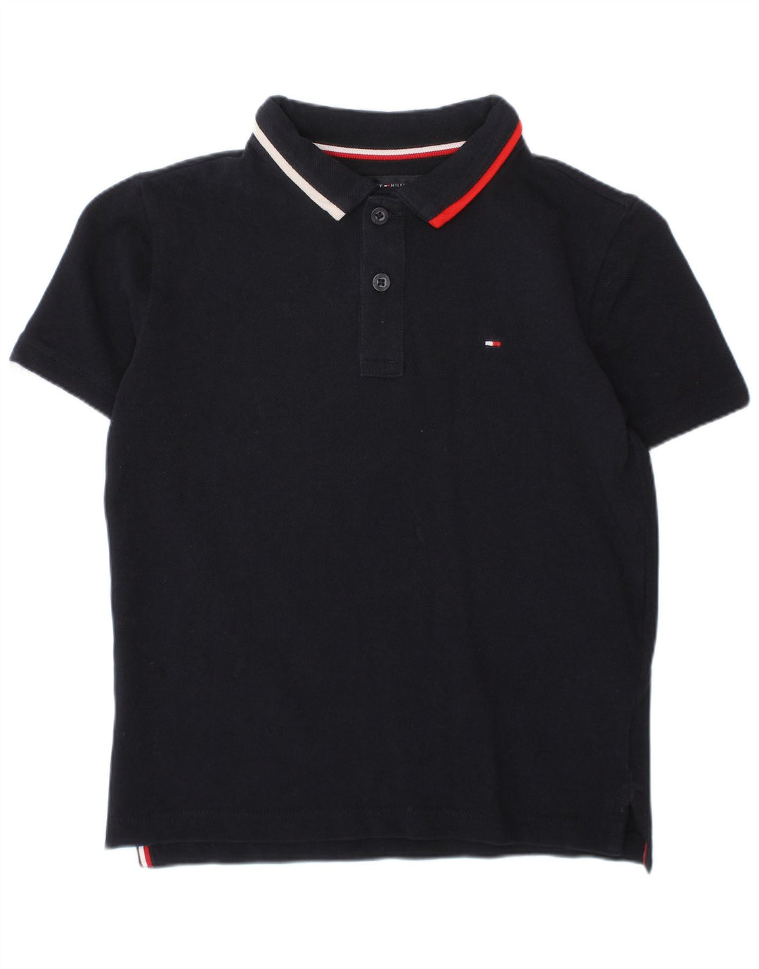 TOMMY HILFIGER Polo para niño 7-8 años Azul Marino Algodón