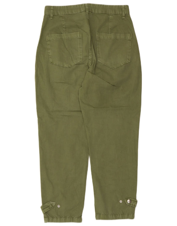 Zara Pantalones chinos cónicos de cintura alta para mujer EU 34 2XS W24 L24 Verde