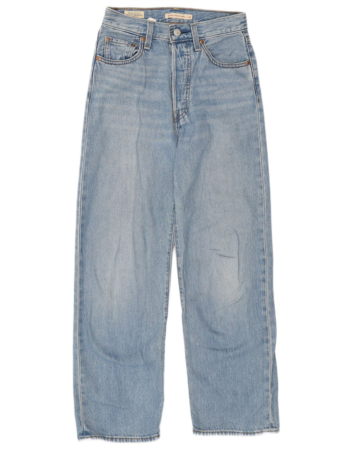 Vaqueros Levi's Mujer Ribcage Rectos W24 L27 Algodón Azul