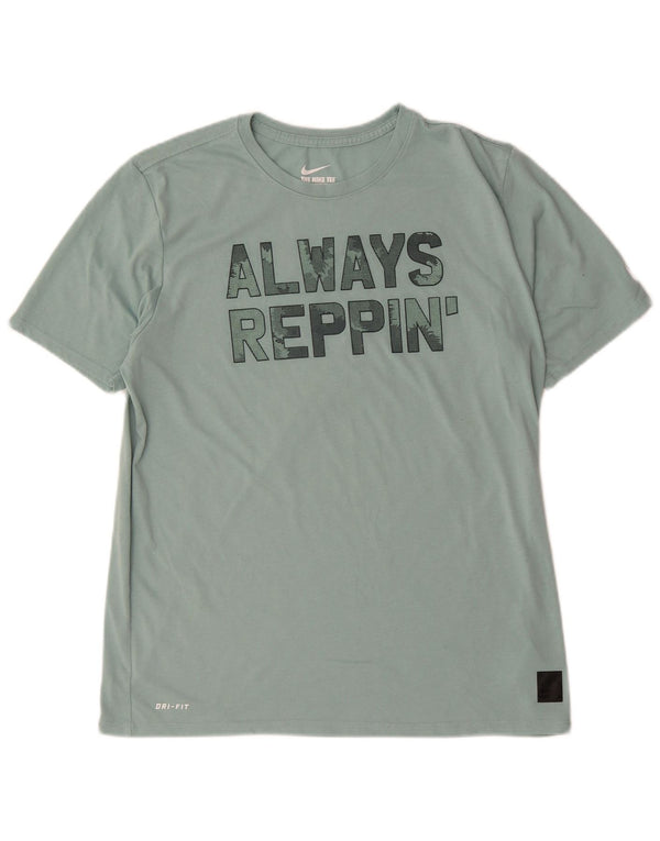 Nike Dri Fit Graphic Camiseta para hombre, talla grande, algodón verde