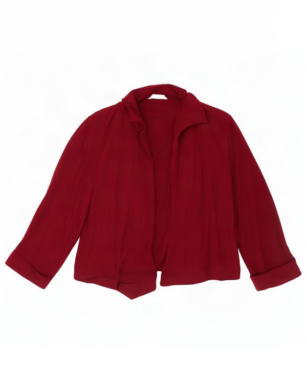 Marks & Spencer Womens Crop 3/4 Sleeve Cardigan Sweater UK 18 XL Burgundy
