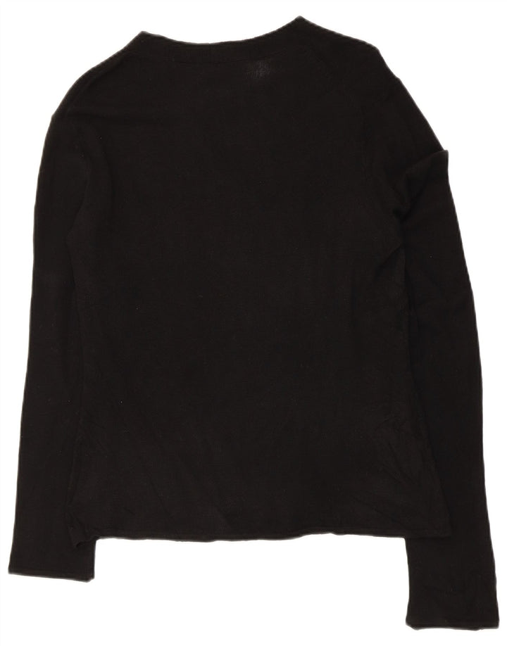 Mossimo Mujer Top Manga Larga UK 44 Grande Acrílico Negro