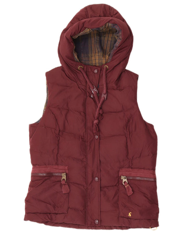 Chaleco acolchado con capucha para mujer Joules UK 44 Grande Poliéster granate