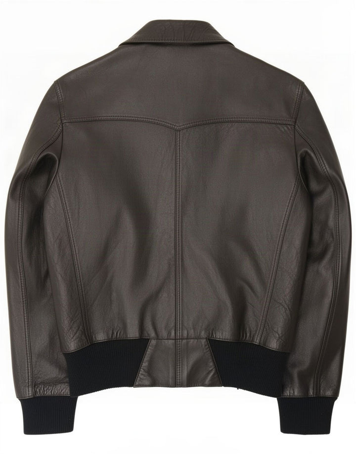 Chaqueta de cuero vintage para hombre IT 52 XL Negro