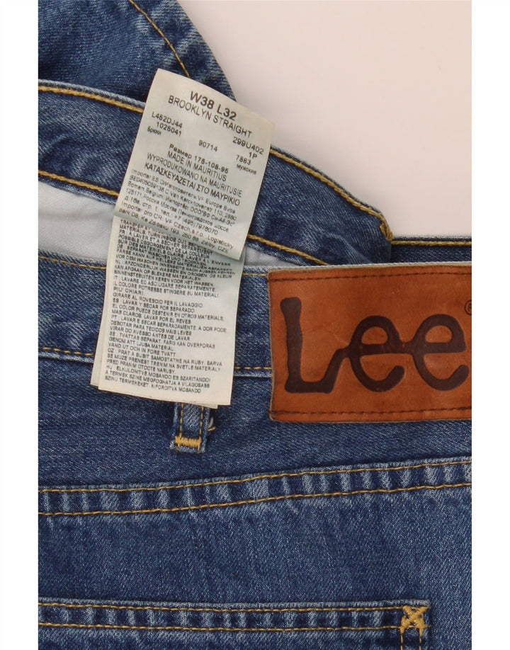 Lee Vaqueros Rectos Brooklyn Para Hombre W38 L32 Algodón Azul