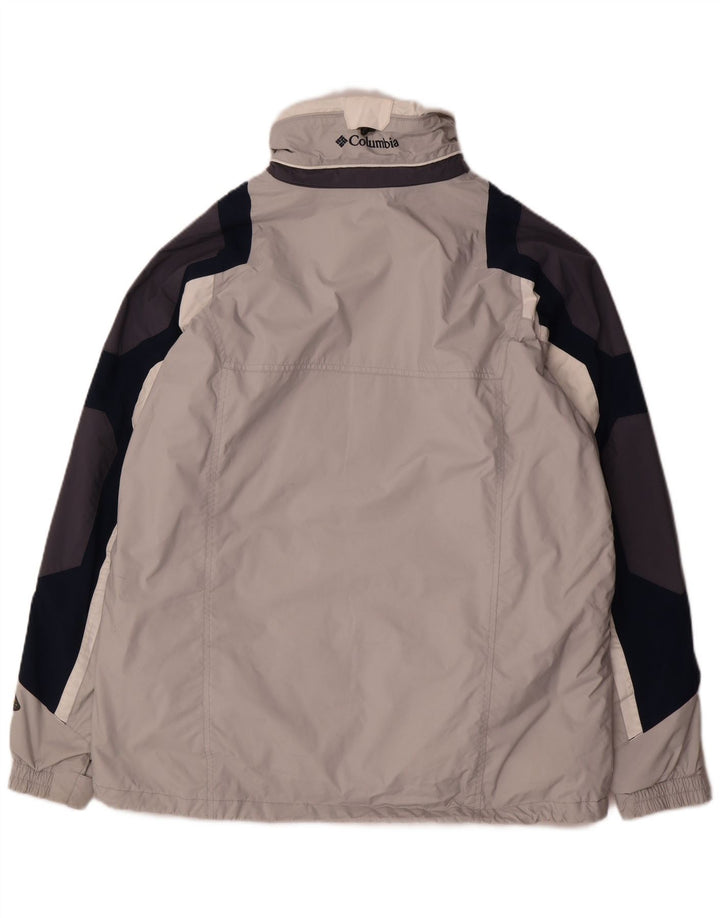 Columbia Chaqueta cortavientos para hombre UK 40 Large Gris Colorblock Nylon